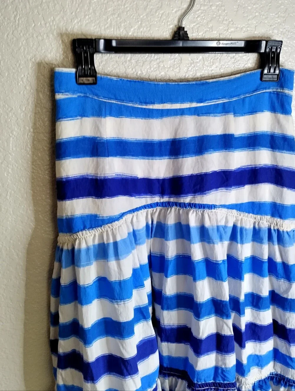 Anthropologie Maeve Striped A-Line Midi Hi Low Skirt Sz S